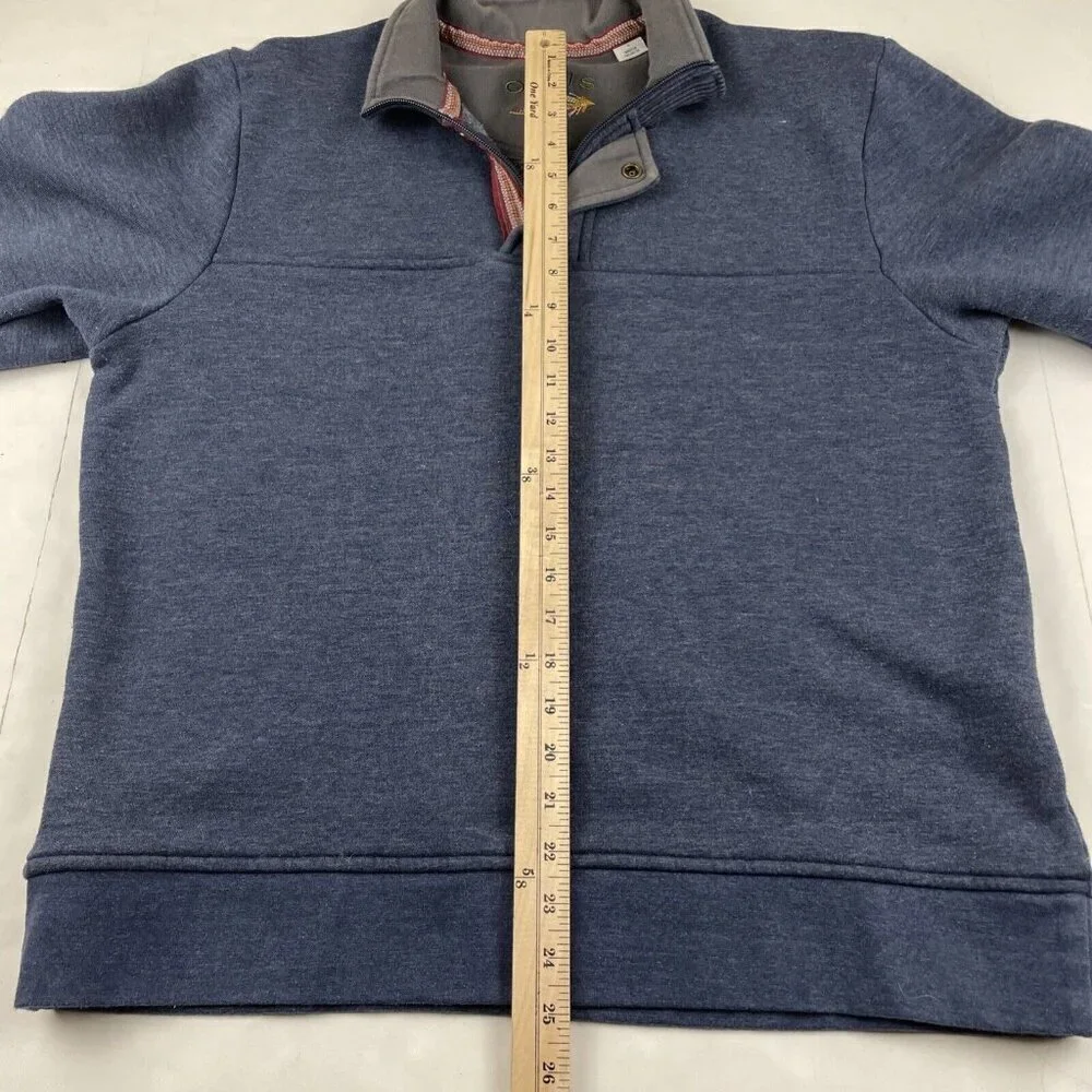 Orvis 1/4 Zip Pullover Sweater Men’s L Fleece Lined Cotton Blend Navy Casual